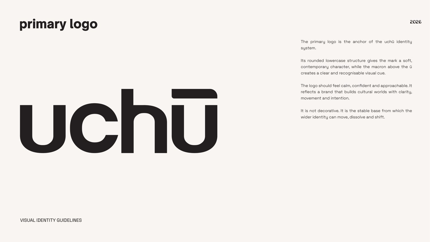 Logopagina uit het merkboek van The Uchu Way